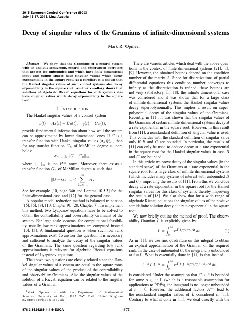 Decay of singular values of the Gramians of infinite-dimensional systems