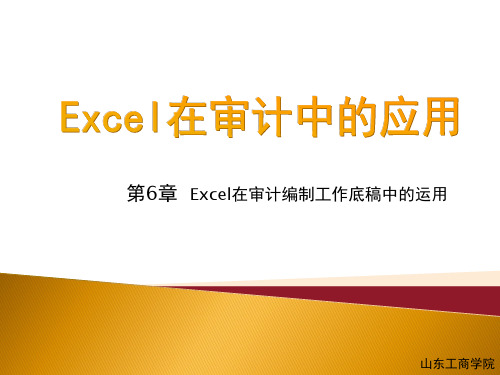 第6章 EXCEL审计工作底稿