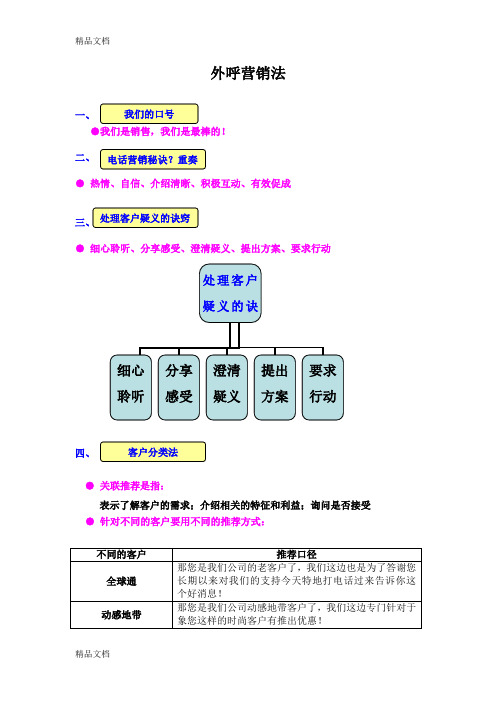 最新移动公司外呼营销法资料