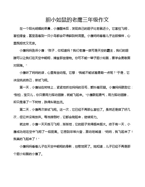 胆小如鼠的老鹰三年级作文