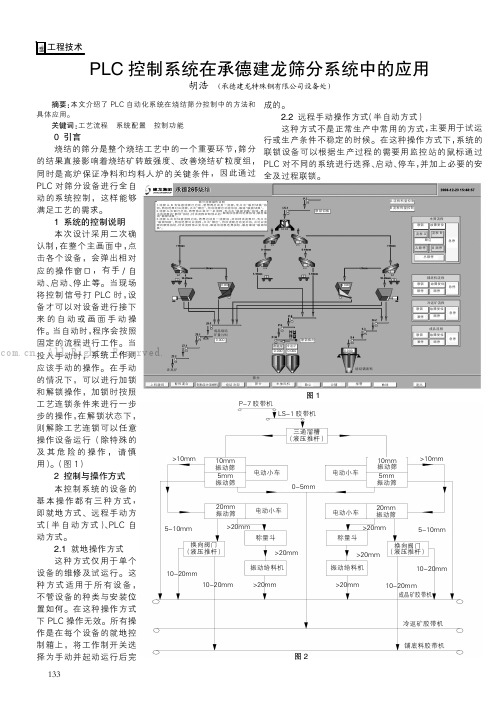 PLC 控制系统在承德建龙筛分系统中的应用