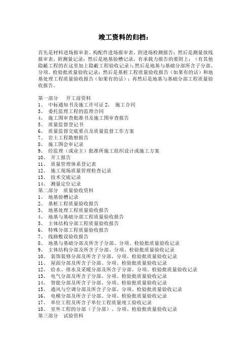 竣工资料的归档