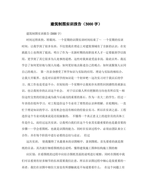 建筑制图实训报告(3000字)