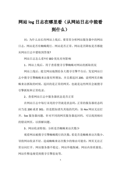 网站log日志在哪里看(从网站日志中能看到什么)