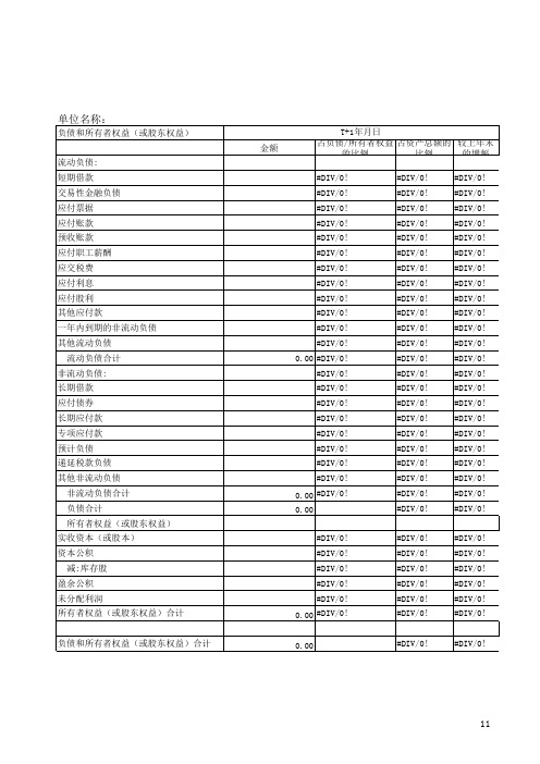 尽职调查文件明细表模板-母公司资产负债表(负债类)