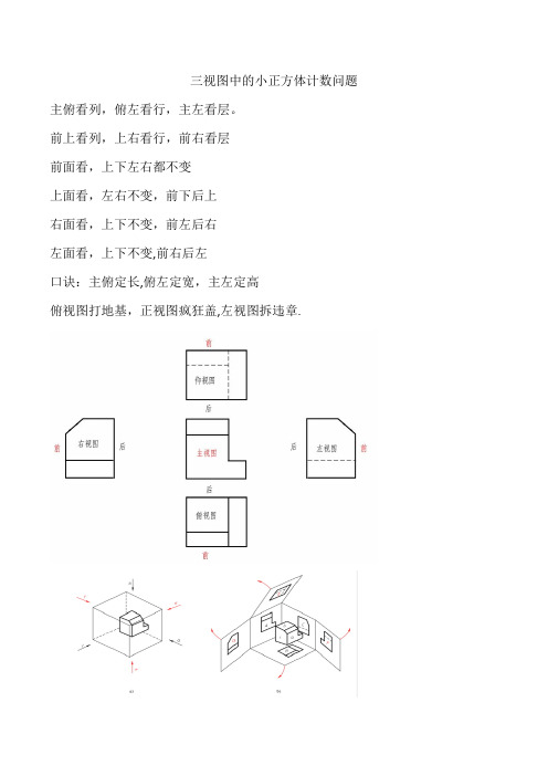 三视图中的小正方体计数问题  口诀