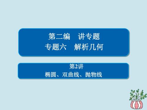 高考数学二轮复习第二编专题六解析几何第2讲椭圆双曲线抛物线课件文0212384