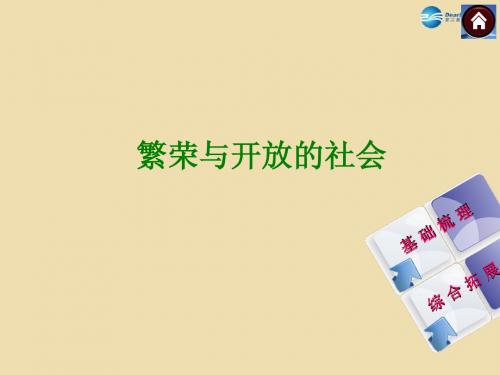 山东省泰安市新城实验中学2015年中考历史《繁荣与开放的社会》复习课件2