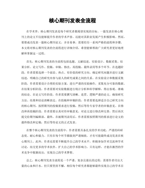 核心期刊发表全流程