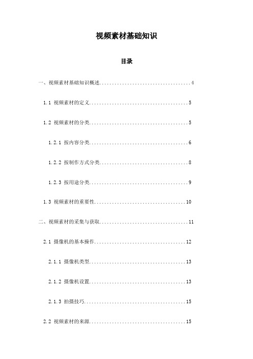 视频素材基础知识