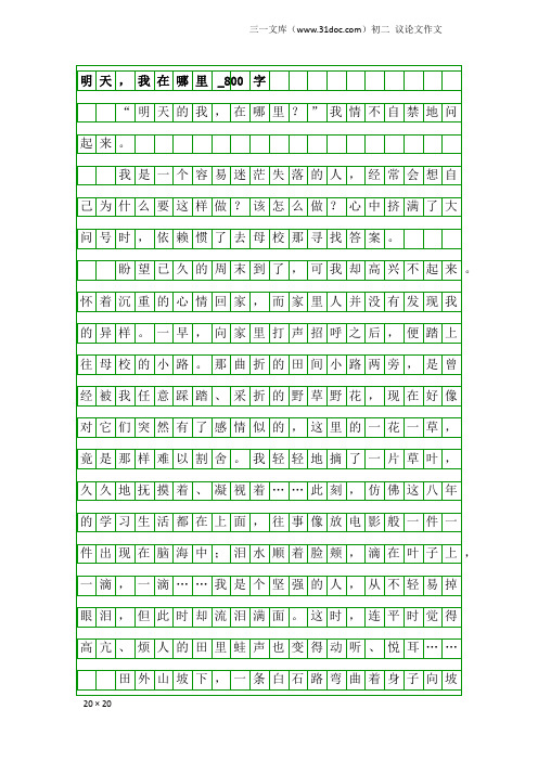 初二议论文作文：明天,我在哪里_800字