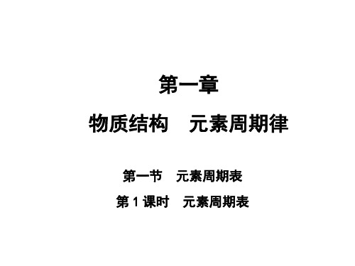 2019高一化学人教版必修二课件：第一章 第一节 元素周期表(128张PPT)