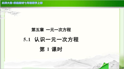 《认识一元一次方程第1课时》公开课教学PPT课件【北师大版七年级数学上册】