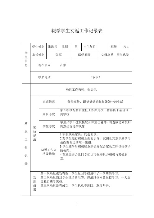 辍学学生劝返工作记录表 (2)