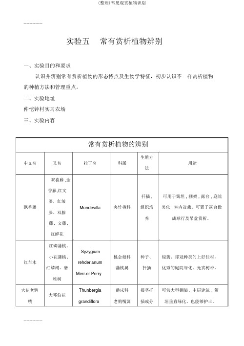 (整理)常见观赏植物识别