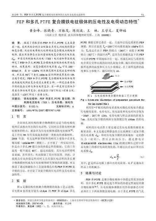 FEP 和多孔PTFE 复合膜铁电驻极体的压电性及电荷动态特性