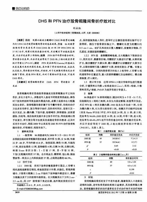 DHS和PFN治疗股骨粗隆间骨折疗效对比