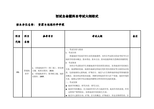 中国矿业大学2024年硕士研究生招生自命题考试大纲  851《普通地质学》考试大纲