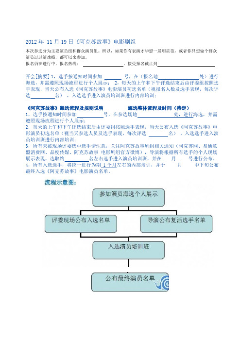 关于演员海选的流程及注意事项和评委的评分规则等