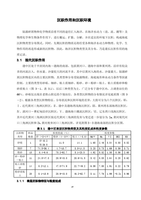 沉积作用和沉积环境