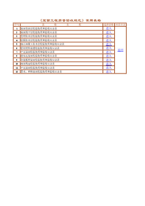 屋面工程检验批质量验收全套表格