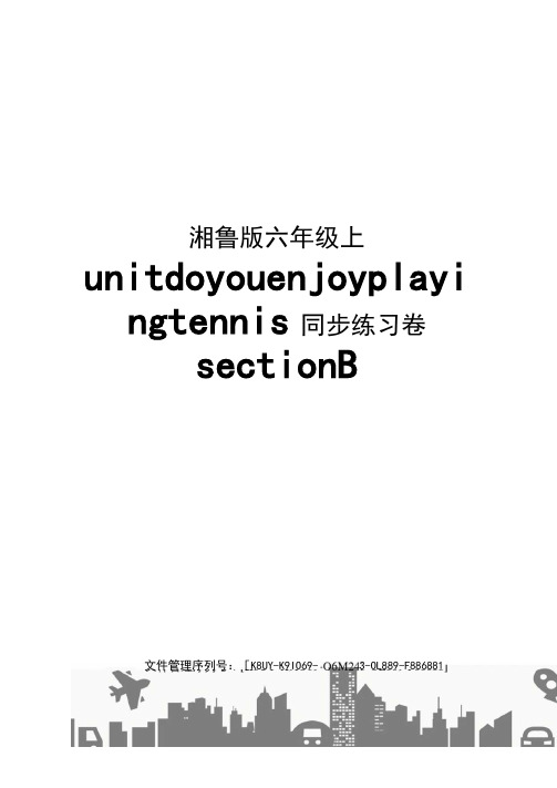 湘鲁版六年级上unitdoyouenjoyplayingtennis同步练习卷sectionB