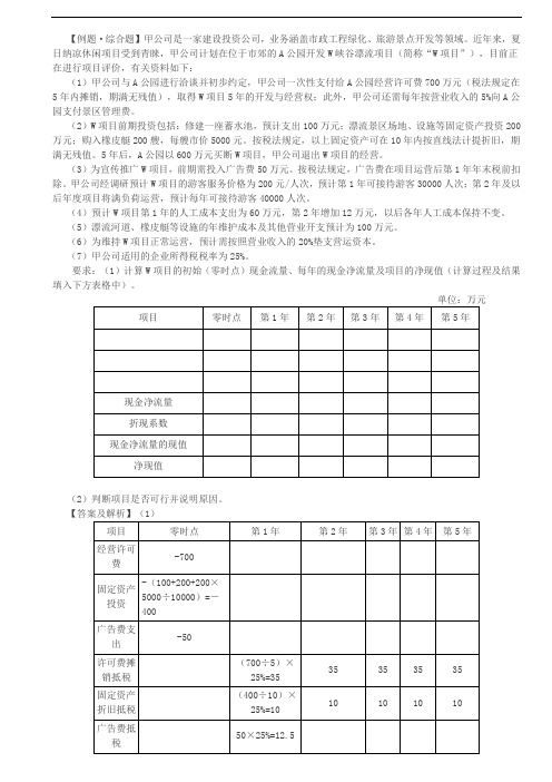 2020年注册会计师投资项目现金流量的估计方法(2)知识