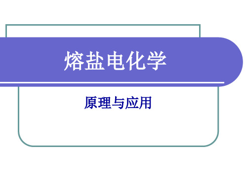 熔盐电化学原理与应用