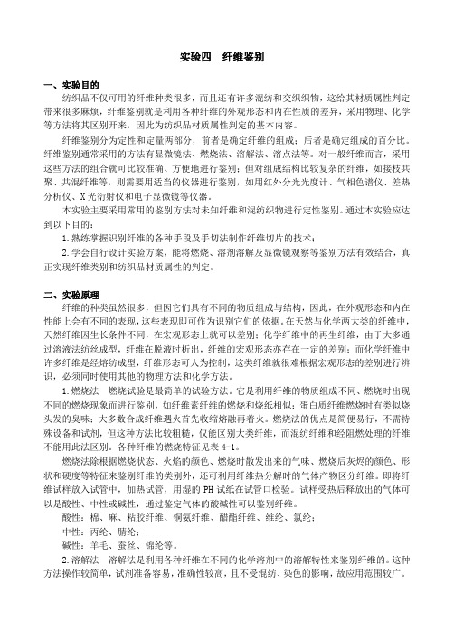 北服纤维材料学专业实验指导04纤维鉴别