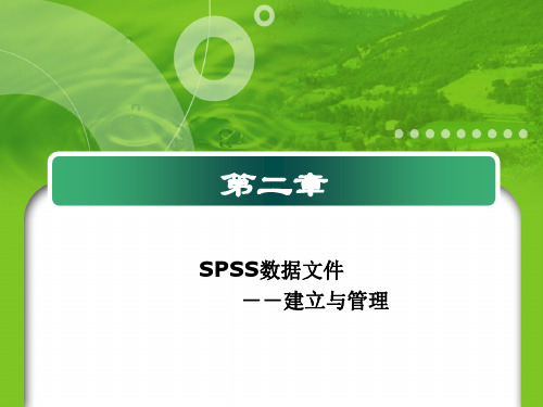 第二章 SPSS数据文件的建立和管理