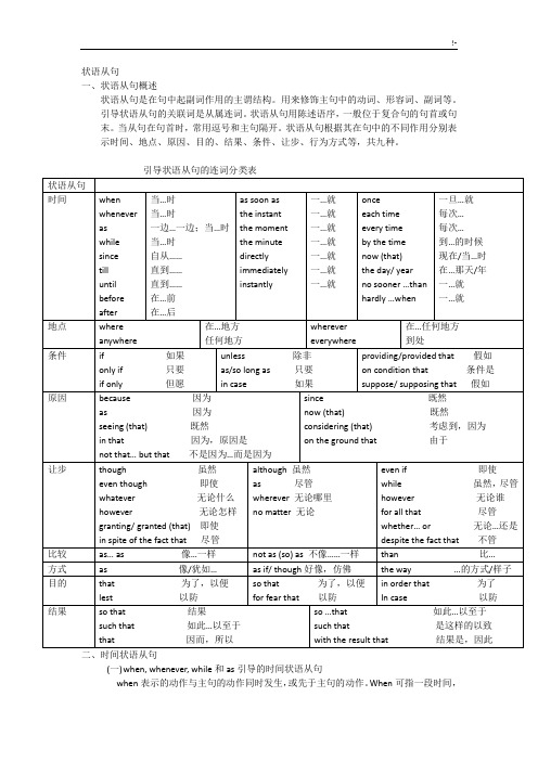 状语从句(高级中学语法)