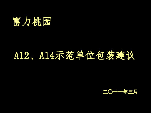 嘉联富力桃园A12、A14样板间包装建议