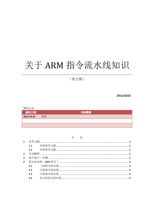 关于ARM指令流水线知识