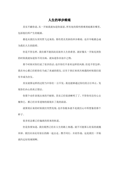 人生的举步维艰_高中高三作文400字