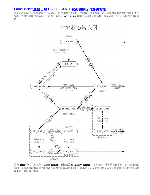 Linux socket通信出现CLOSE WAIT