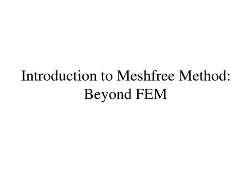 哈尔滨工业大学 计算传热学 Introduction to Meshfree Method