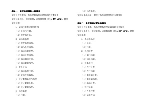 财务软件应用实验报告