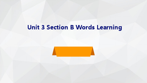 人教版初中英语七年级下册 Unit 3 Secton B 词汇学法指导课  课件(共23张PPT)