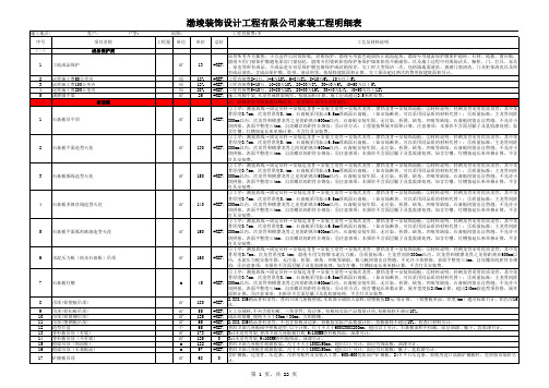 2011家装标准预算表