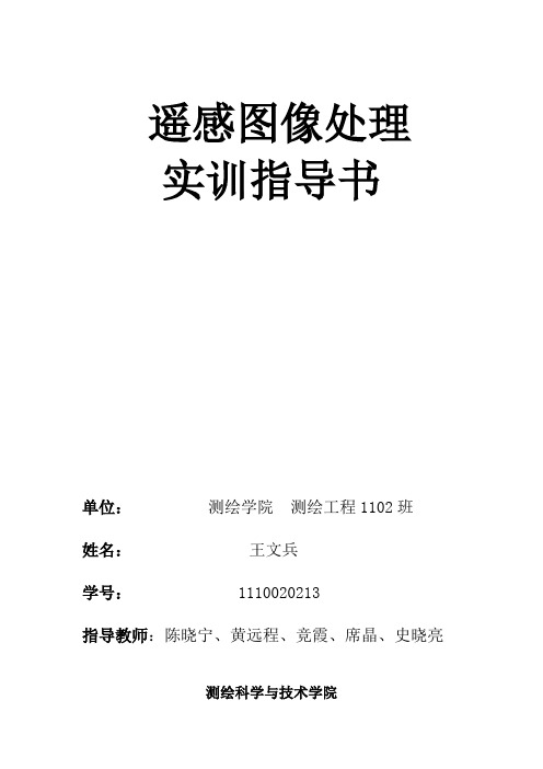 遥感图像分割和ENVI软件介绍实习报告