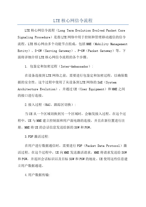 LTE核心网信令流程