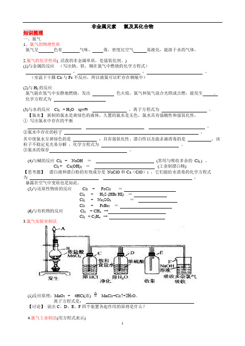 高三一轮复习《氯及其化合物》教学案