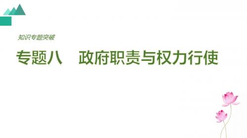 2018年高考政治二轮复习知识专题突破课件：专题8 政府职责与权力行使