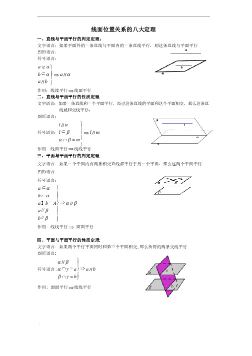 高中立体几何八大定理