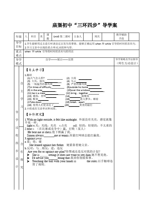 人教版八年级英语下册unit5第二课时导学案