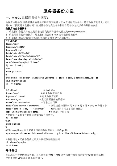 mysql备份与恢复方案