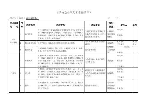 学校安全风险和责任清单通用资料整理