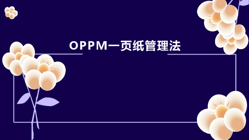 OPPM一页纸管理法