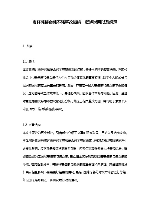 责任感使命感不强整改措施__概述说明以及解释