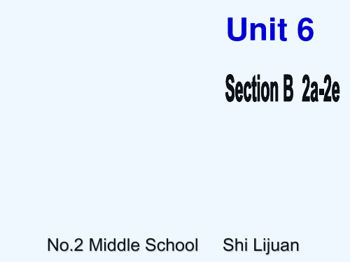 英语人教版八年级下册Unit 6 Section B 2a-2e